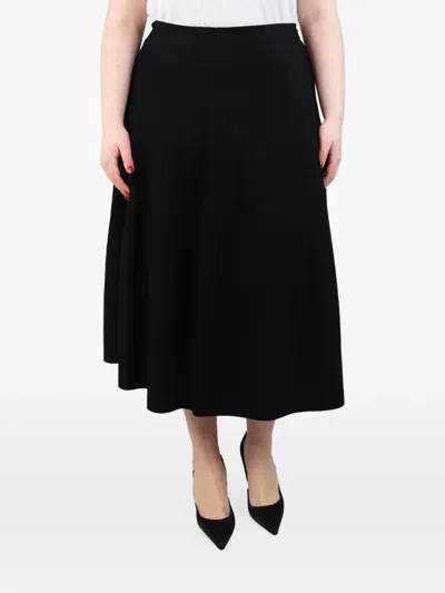 Pre-owned The Row Pleated Midi Skirt In Black