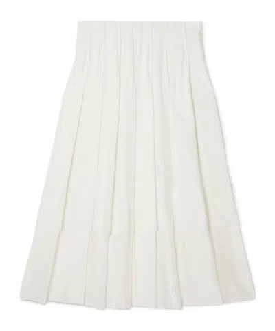 The Row Pleated Midi Skirt In White