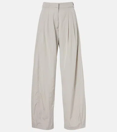 The Row Pleated Silk-blend Straight Pants In Multi