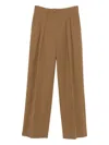 The Row Pleated Straight-leg Trousers In Brown