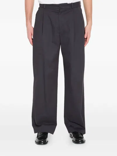 The Row Pleated Straight Trousers In Gray
