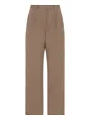 The Row Alfidis Cotton Trousers In Brown
