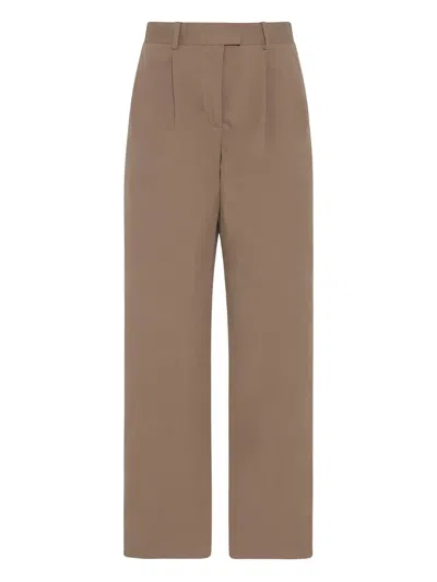 The Row Pleated Wide-leg Trousers In Brown
