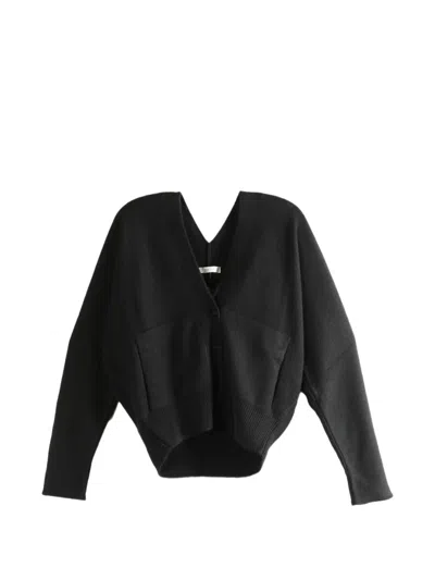 The Row Pocket V-neck Cardigan In Black