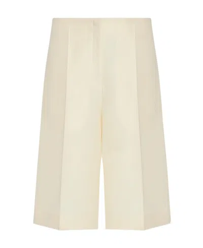 The Row Pocket Wool Shorts In Neutral