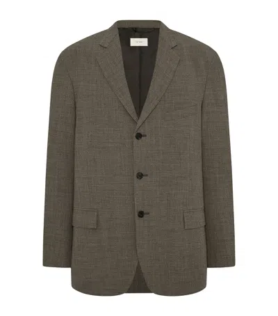 The Row Poe Wool Blazer In Brown