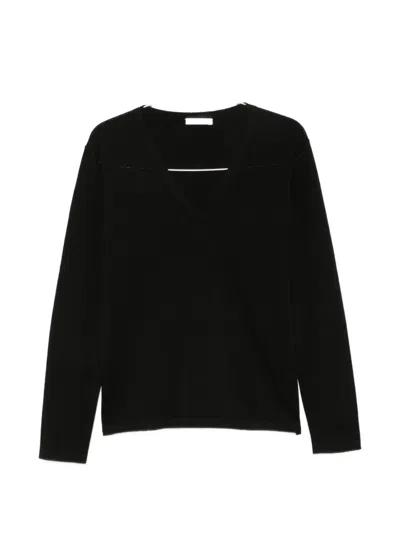 The Row Poesis V-neck Sweater In Schwarz