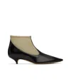 The Row Mesh Leather-trimmed Ankle Boots In Black