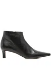The Row Black Carla 45 Ankle Boots In Leather In Black