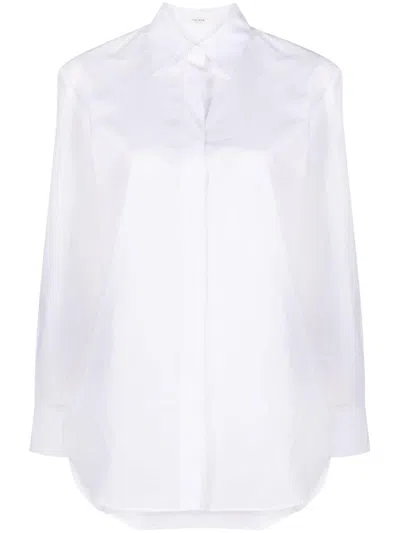 The Row Luka Oversized Shirt In Weiss