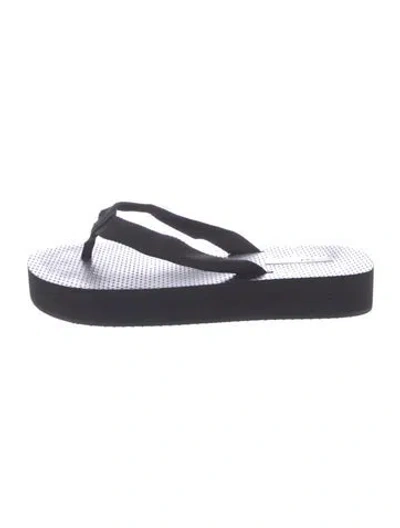 Pre-owned The Row Polka Dot Print Flip Flops W/ Tags In Black