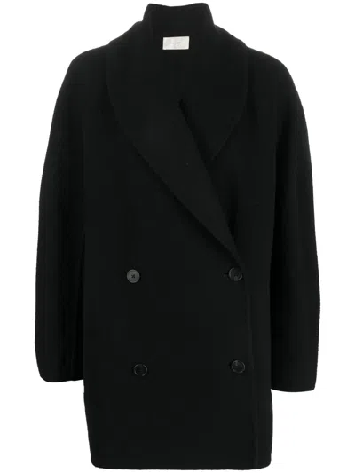 The Row Polli Double-breasted Coat In Black