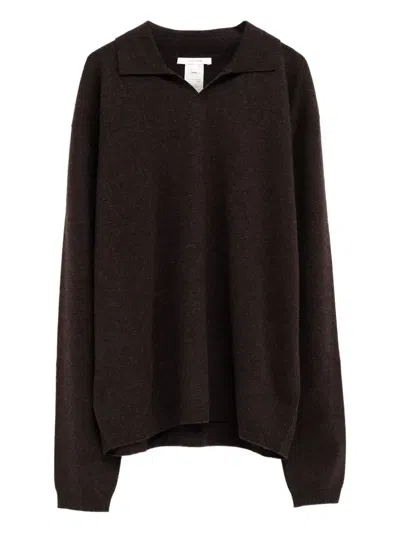 The Row Polo-neck Cashmere Sweater In Brown