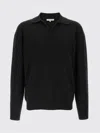 The Row Long Sleeve Polo Shirt With Ribbed Cuffs And Hem In Black