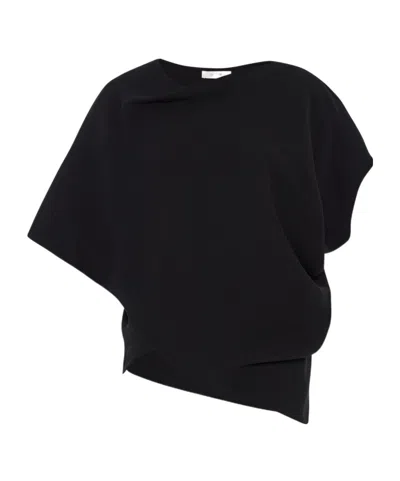 The Row Polydora Silk Top In Black