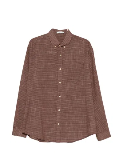 The Row Pompeo Cotton Shirt In Brown