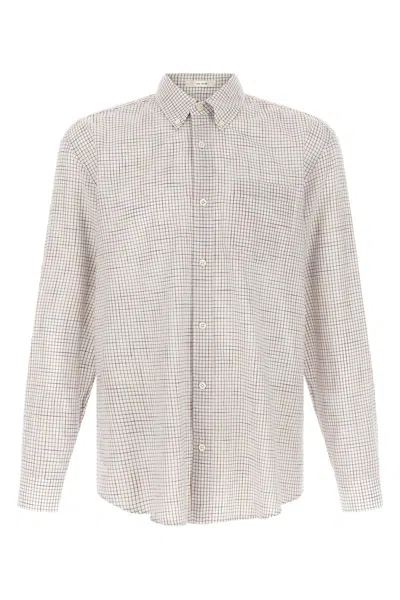 The Row Pompeo Checked Cotton-chambray Shirt In Neutral