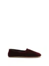 The Row Ponti Velvet Slip-on Shoes In Burgundy