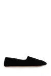The Row Ponti Velvet Leather Sole Slippers In Black