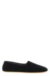 The Row Ponti Velvet Leather Sole Slippers In Black