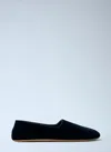 The Row Ponti Velvet Leather Sole Slippers In Black