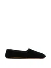 The Row Ponti Velvet Leather Sole Slippers In Blue