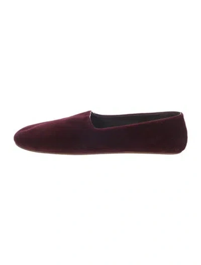 Pre-owned The Row Ponti Velvet Flats Velvet Flats In Burgundy