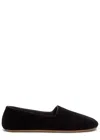 The Row Ponti Velvet Leather Sole Slippers In Black