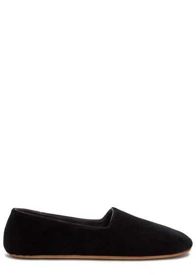 THE ROW THE ROW PONTI VELVET SLIPPER FLATS