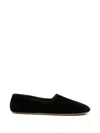 The Row Ponti Velvet Leather Sole Slippers In Black