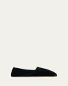 The Row Ponti Velvet Leather Sole Slippers In Black