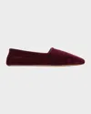 The Row Ponti Velvet Slip-on Shoes In Multi