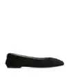 The Row Square Ballet Leather Flats In Black
