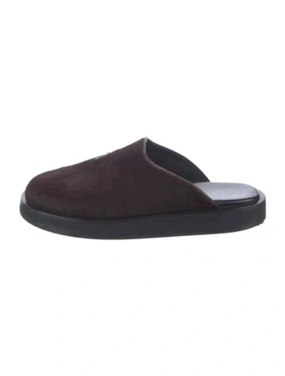 Pre-owned The Row Ponyhair Mules In Brown
