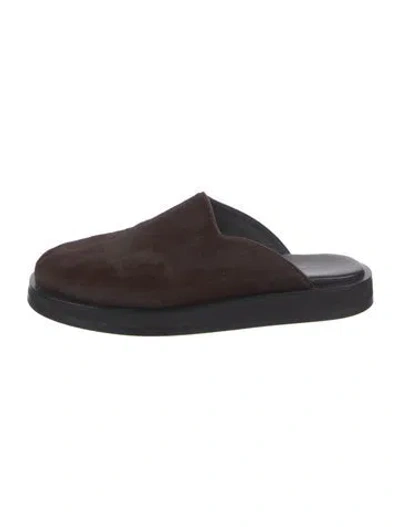 Pre-owned The Row Ponyhair Slippers In Brown