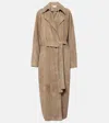The Row Poseidone Sueded-leather Coat In Beige