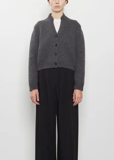 The Row Poynta Cardigan In Charcoal Melange