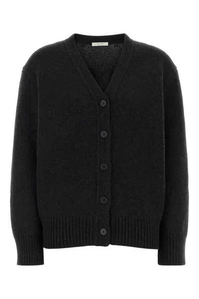 The Row Stretch Cashmere Blend Pranavi V Neck Cardigan In Black