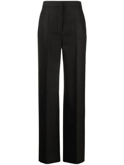 The Row Pressed-crease High-waisted Trousers In Black