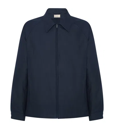 The Row Primo Cotton-cashmere Jacket In Blue