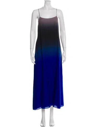 Pre-owned The Row Printed Long Dress In Blue