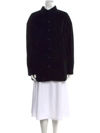 Pre-owned The Row Printed Mock Neck Tunic In Black