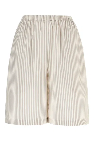 THE ROW PRINTED SILK BERMUDA SHORTS