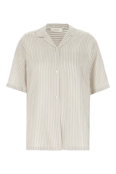 The Row Printed Silk Shirt In Neutral