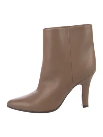 Pre-owned The Row Prudens Leather Boots In Neutral