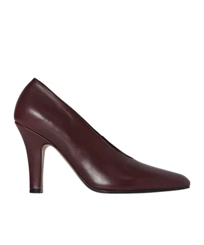 The Row Leather Prudens Pumps With Covered Heel 9cm In Multi