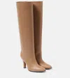 The Row Prudens Leather Knee-high Boots In Beige