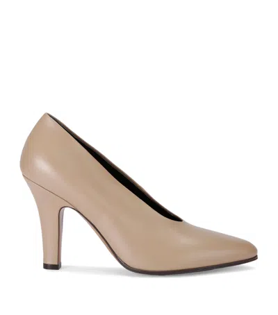 The Row Prudens Leather Pumps 90 In Beige