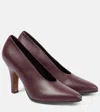 The Row Prudens Leather Pumps In Brown
