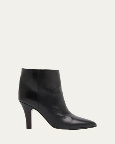 THE ROW PRUDENS LEATHER STILETTO ANKLE BOOTIES